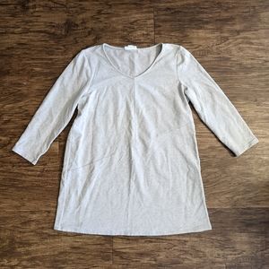 J Jill Greige Neutral Greige Tunic length Top women's size XS